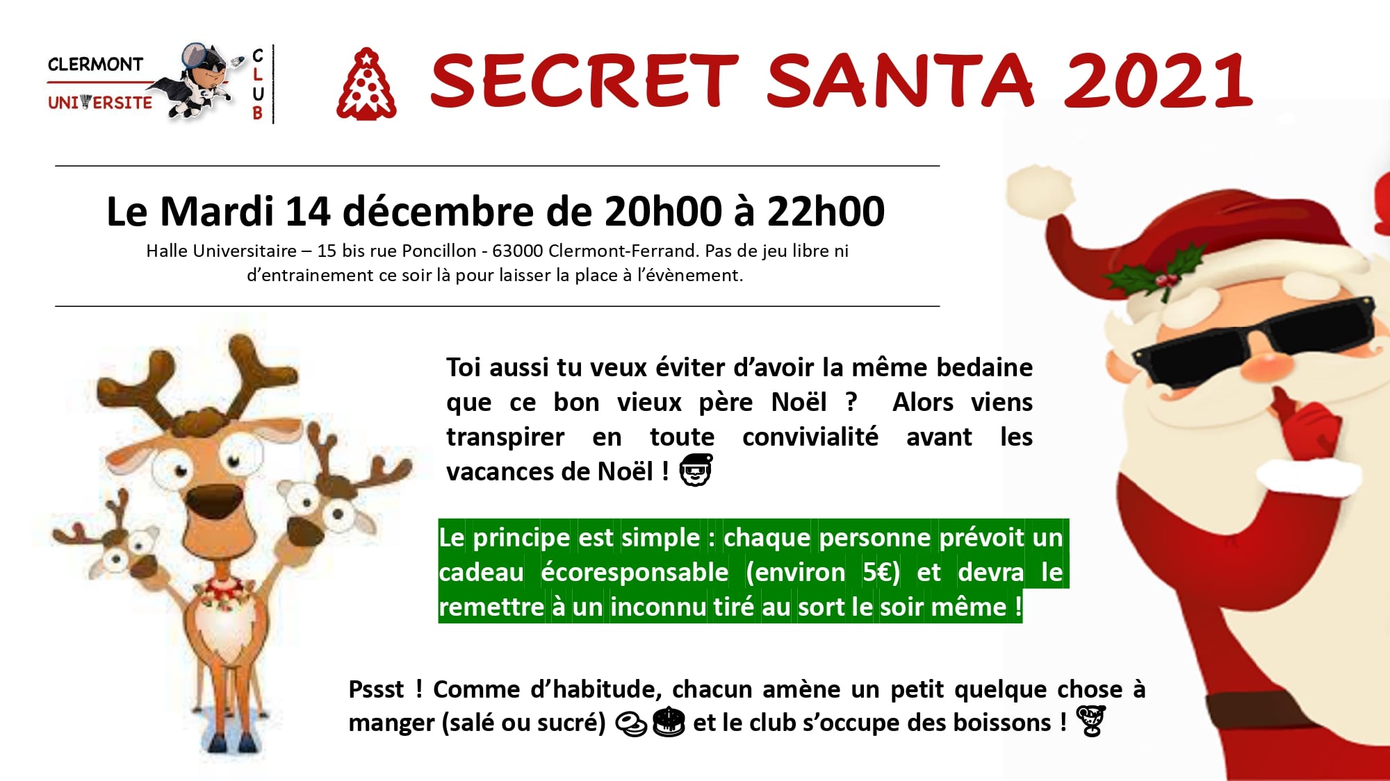 Secret Santa - 14 décembre 2021 - CUC Badminton
